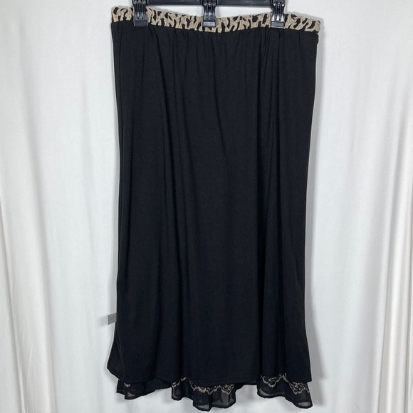 Christopher & Banks Animal Print Maxi Skirt Sheer Overlay with Lining Sz L - Picture 9 of 10